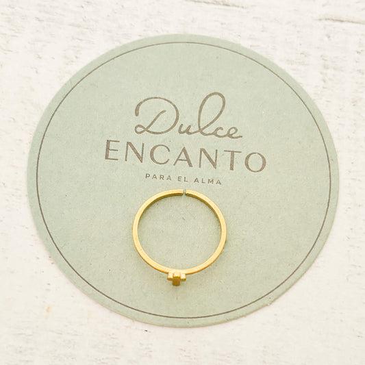 Anillo Cruz Mini Liso Delgado Abierto
