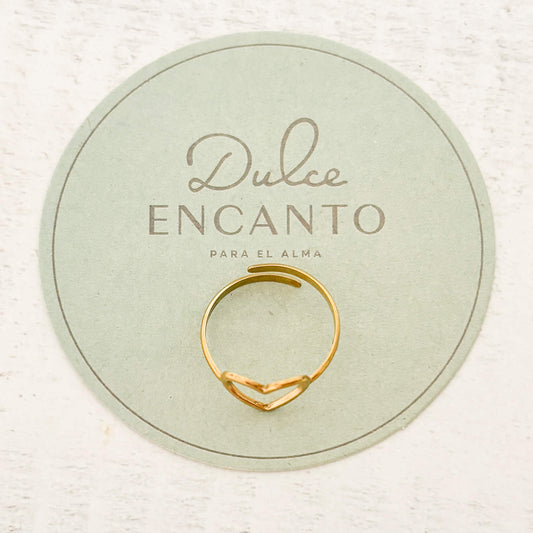 Anillo Corazón Silueta Delgado Abierto
