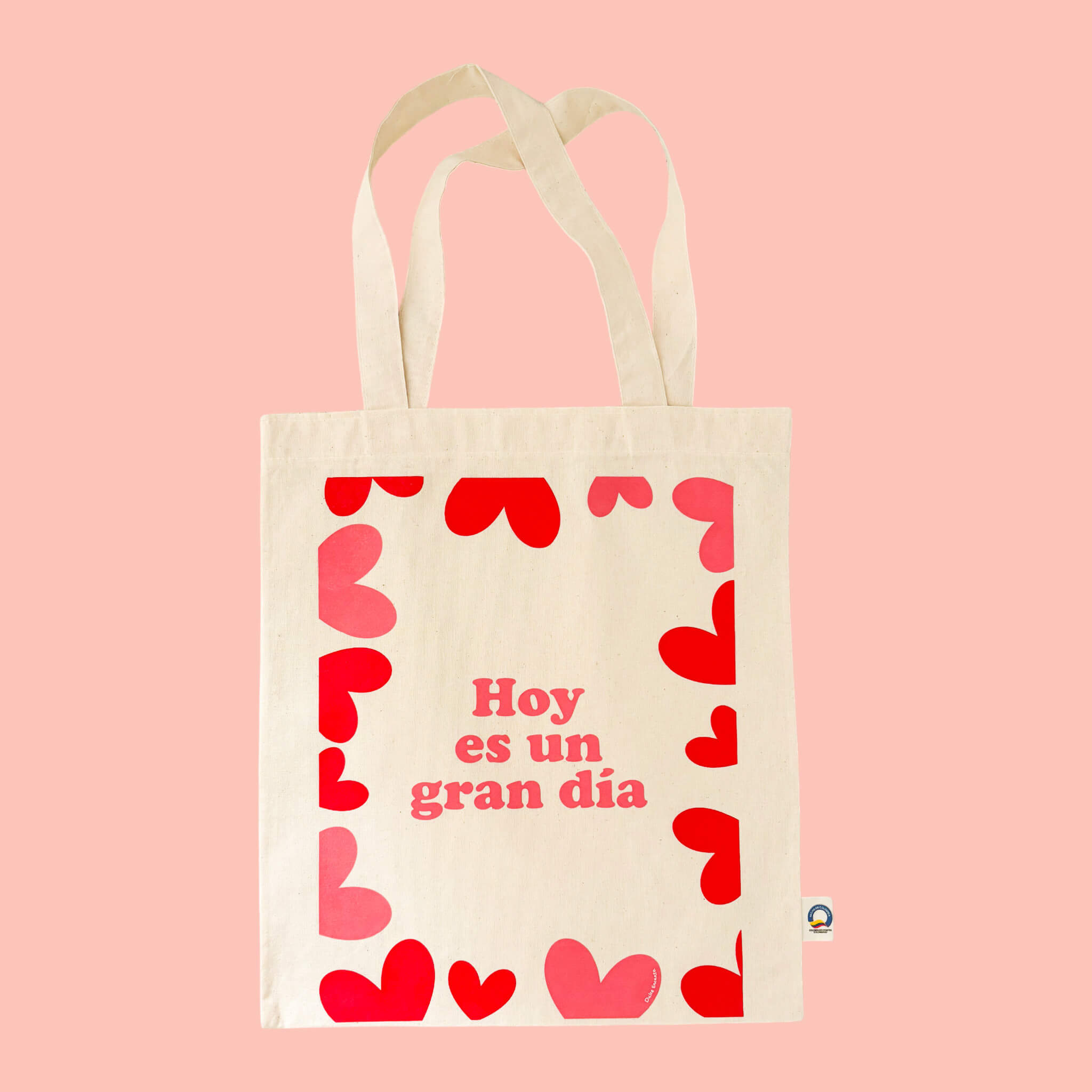 Tote Eco Bag Corazones “Hoy es un Gran Día”