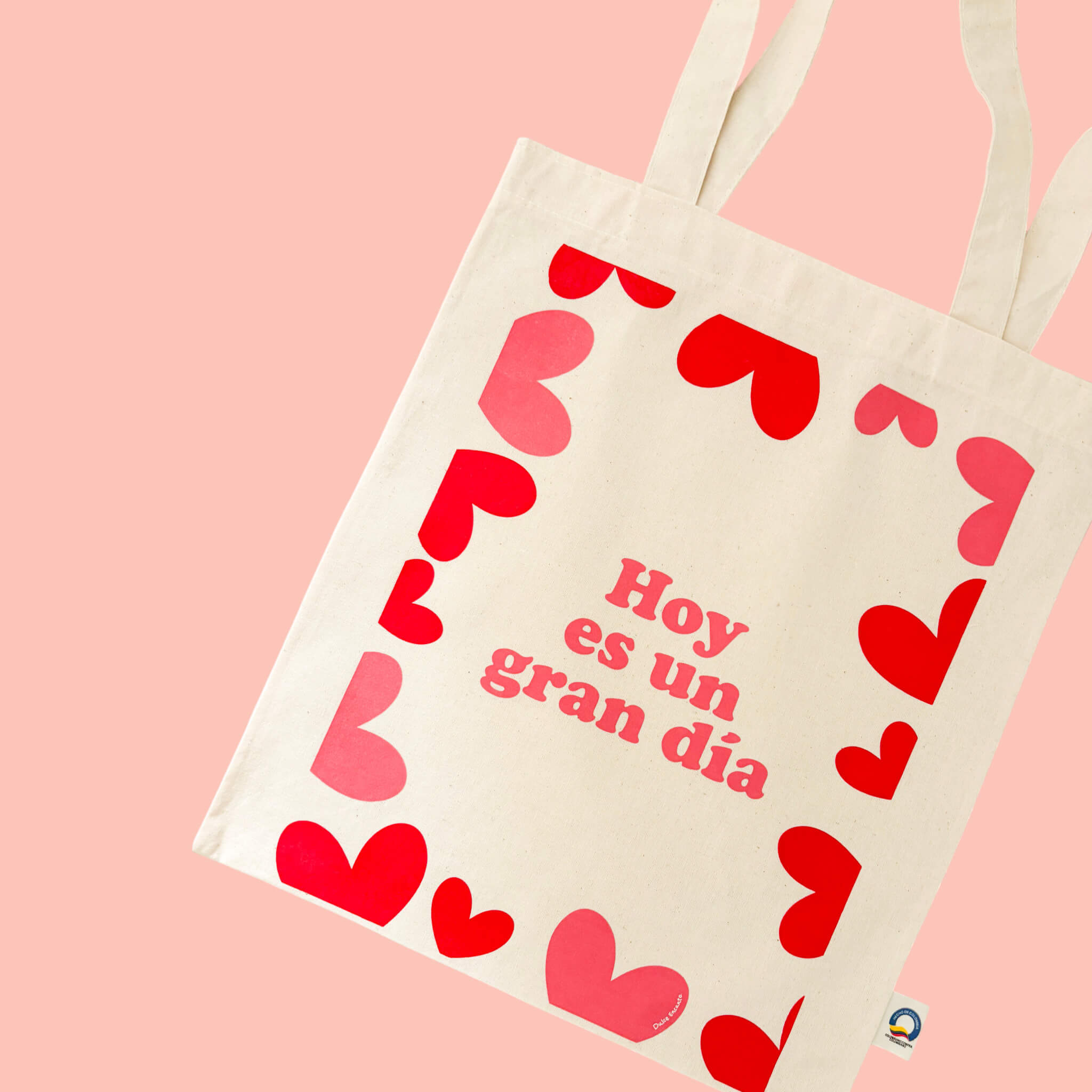 Tote Eco Bag Corazones “Hoy es un Gran Día”
