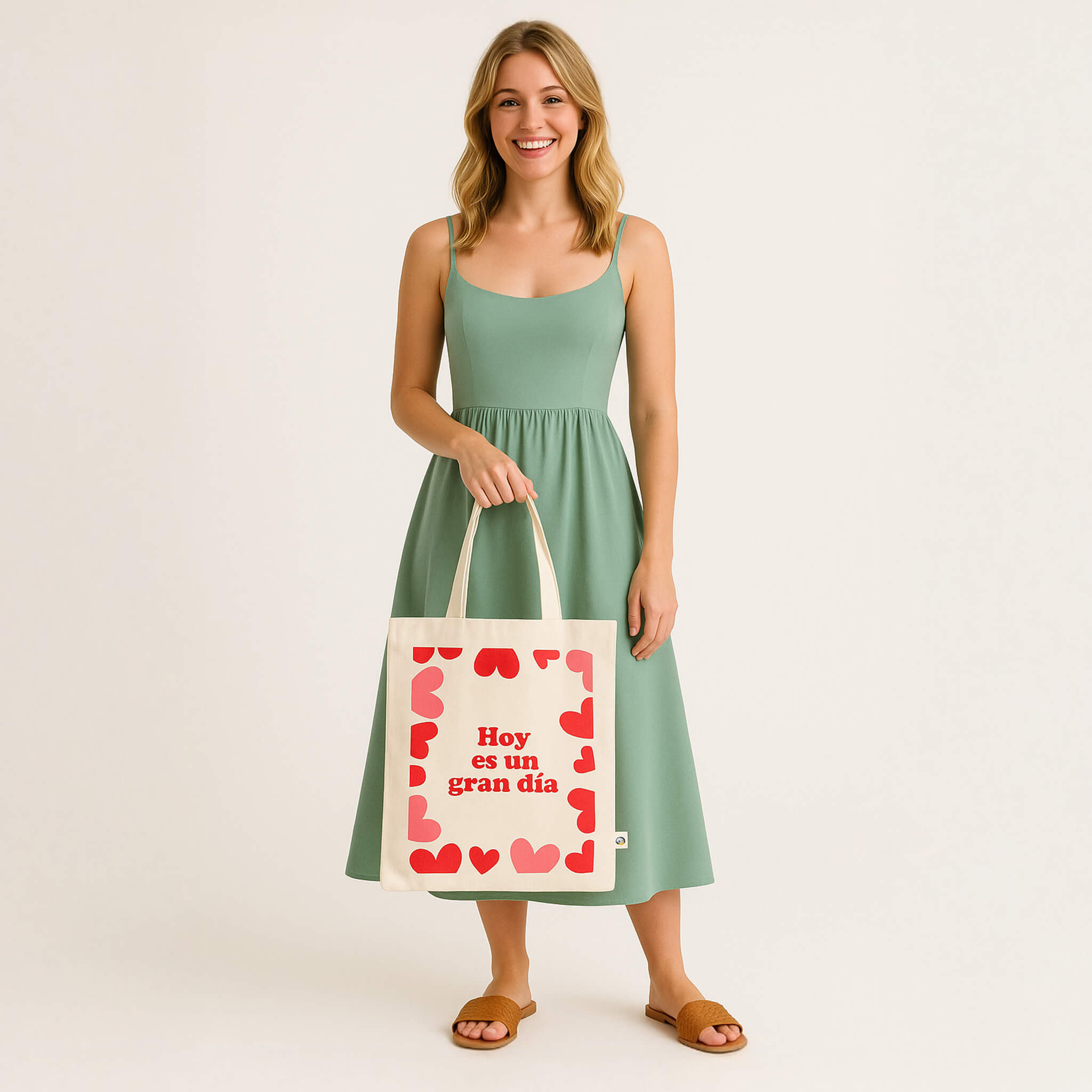 Tote Eco Bag Corazones “Hoy es un Gran Día”