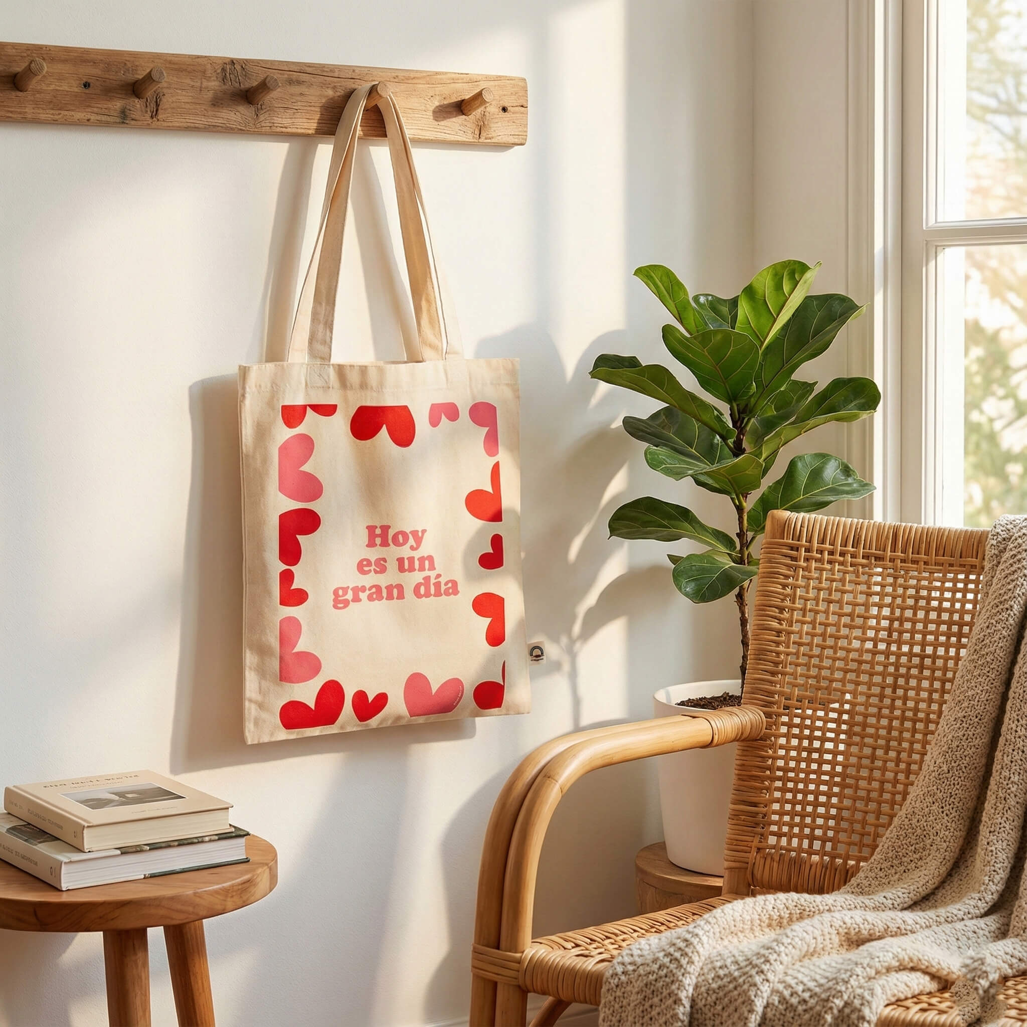 Tote Bag Corazones “Hoy es un Gran Día”