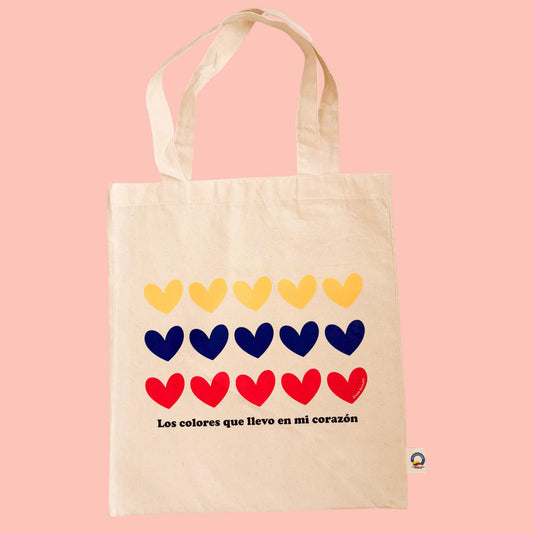 Tote Bag Colombia Corazones Tricolor