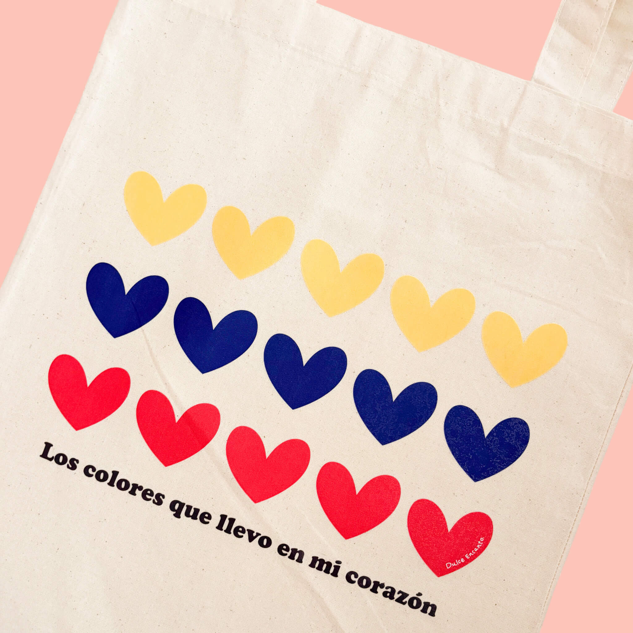 Tote Bag Colombia Corazones Tricolor