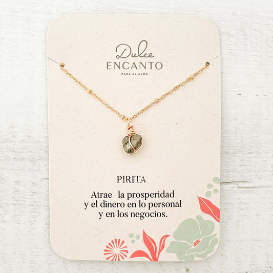Cadena Pirita Piedra Natural Con Significado