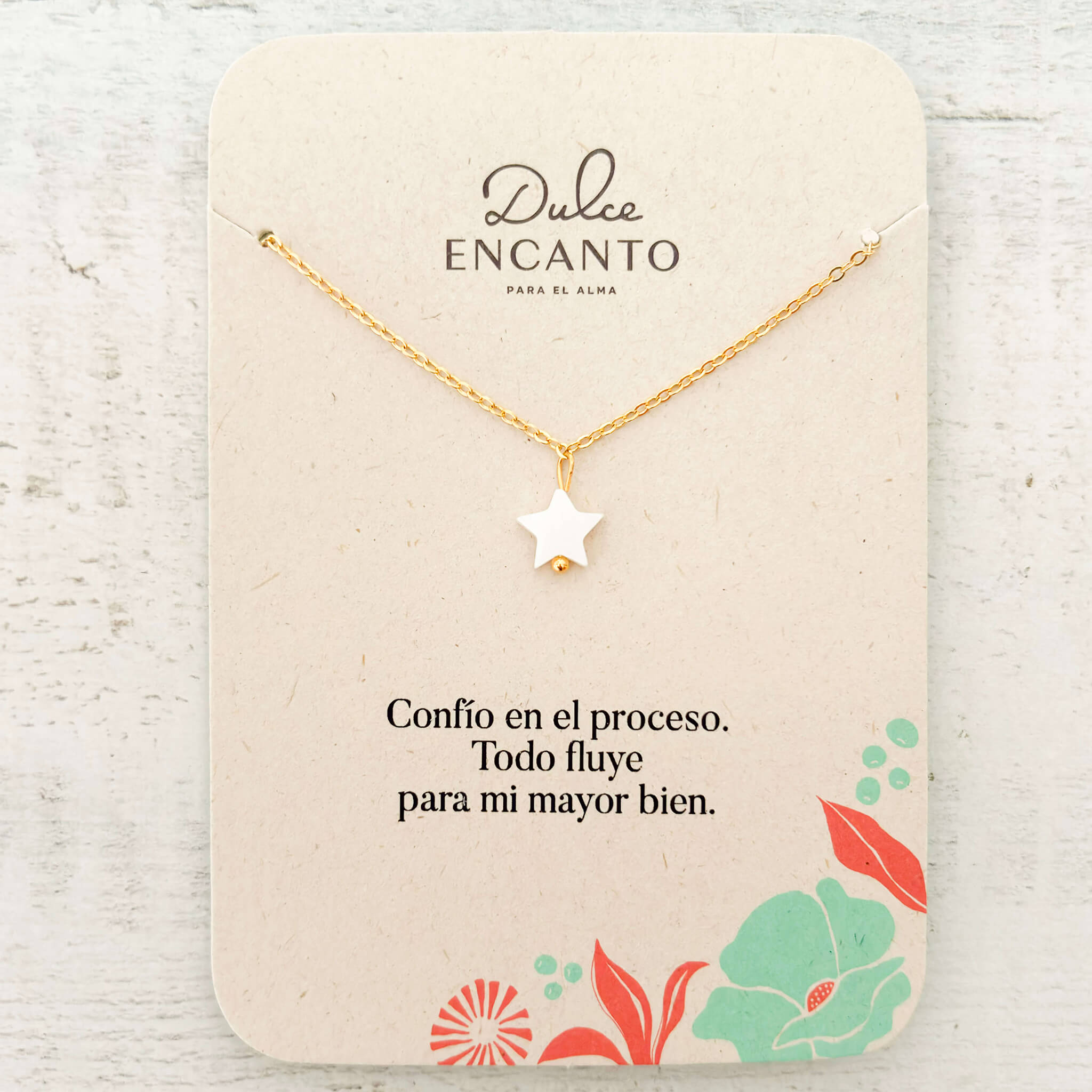 Cadena Estrella Blanca Nácar Con Significado