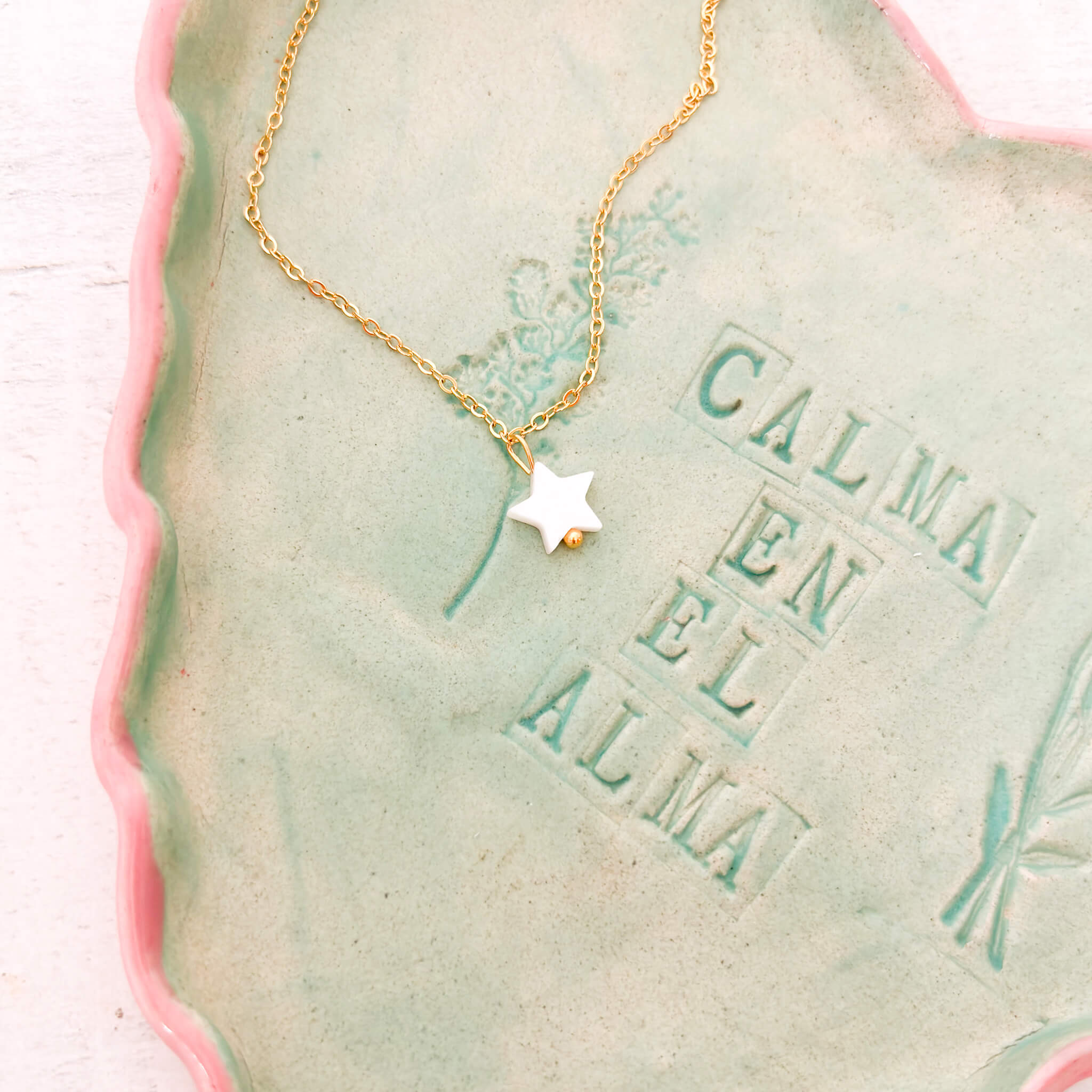 Cadena Estrella Blanca Nácar Con Significado