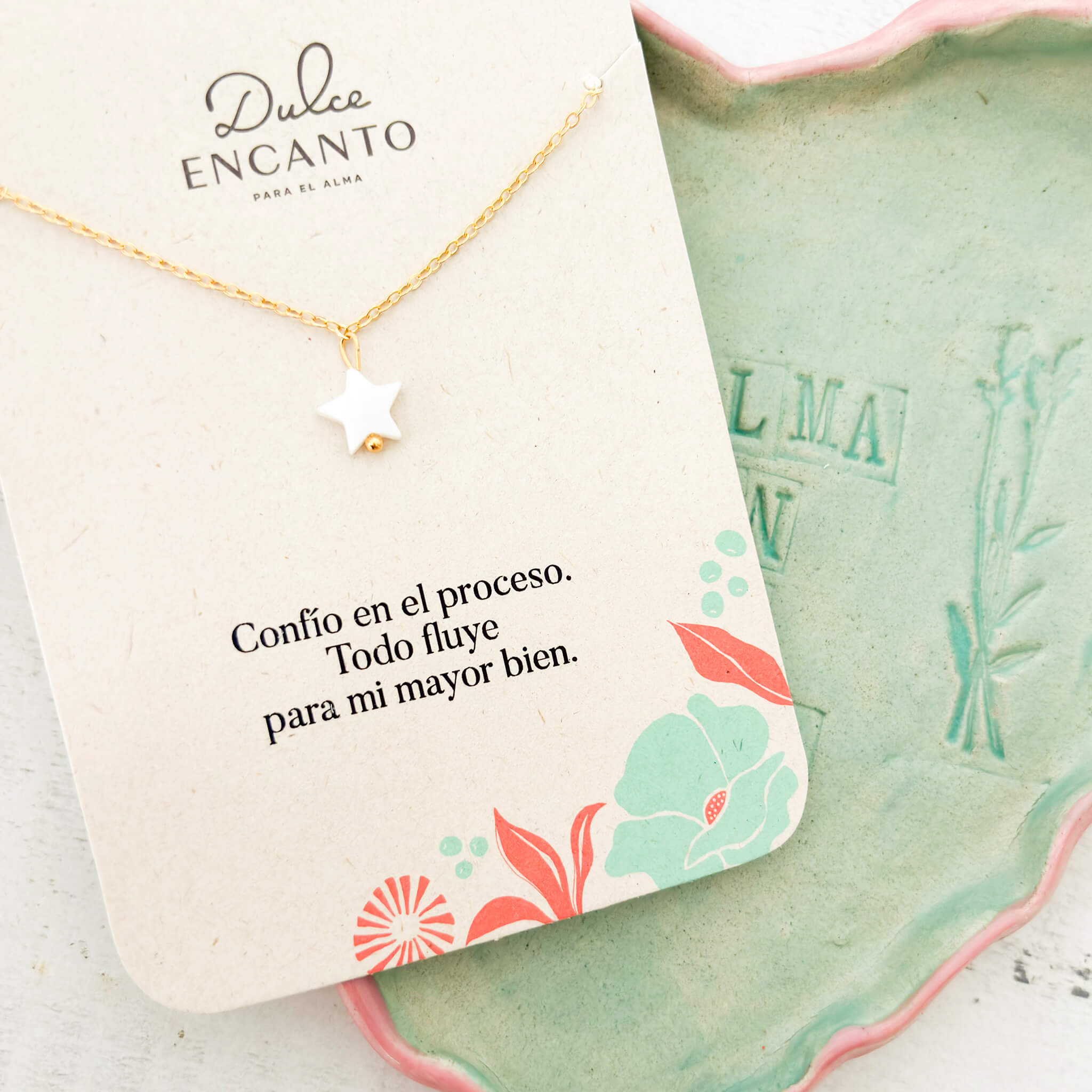 Cadena Estrella Blanca Nácar Con Significado