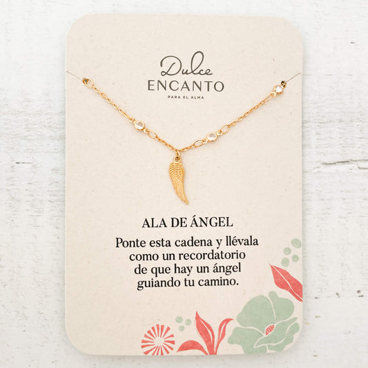 Collar Ala de Angel Zircón Con Significado