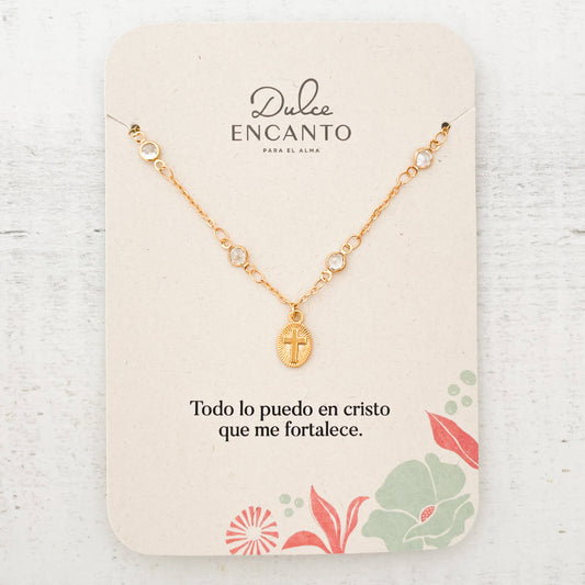 Collar Cruz Zircón Con Significado