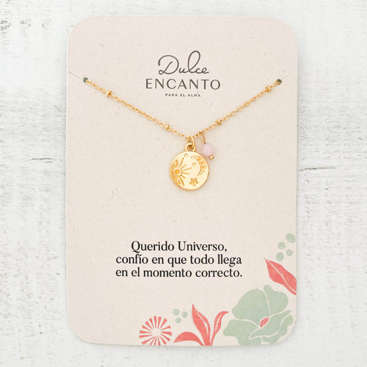 Cadena Universo Cuarzo Rosado Con significado