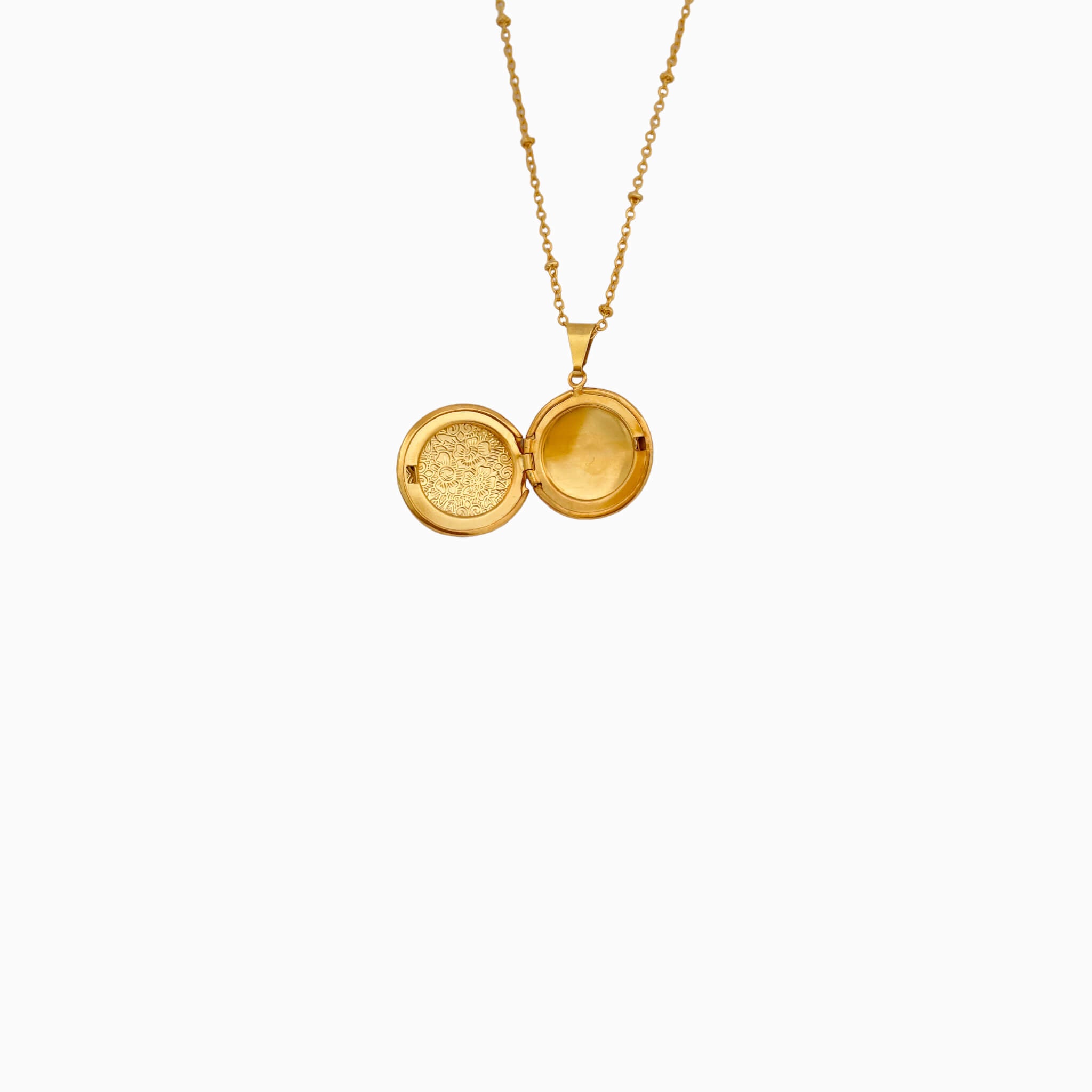 Cadena Relicario Redondo Mandala Mini Con Significado