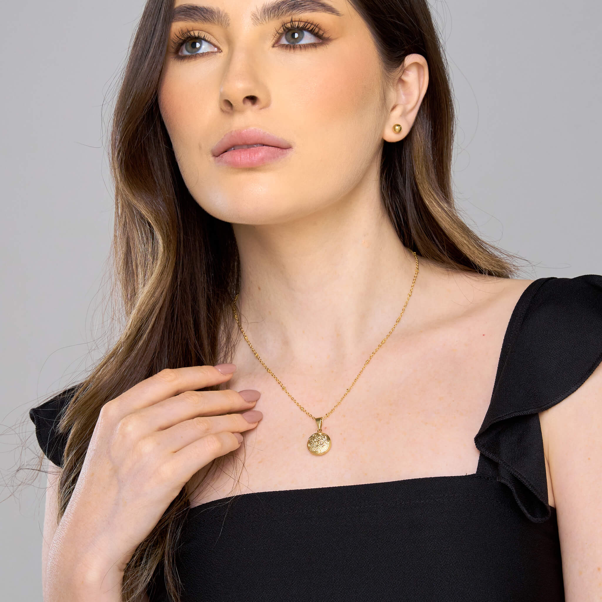 Cadena Relicario Redondo Mandala Mini Con Significado