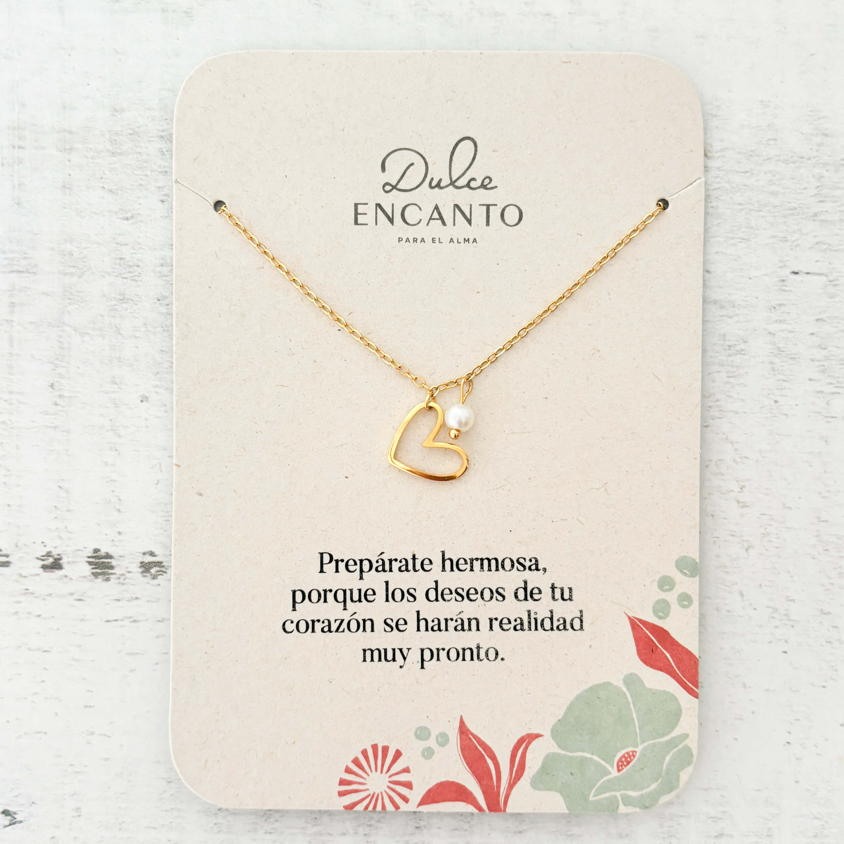 Cadena Corazón Silueta Perla Con Significado