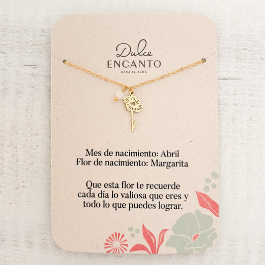 Cadena Abril Flor Margarita de Nacimiento