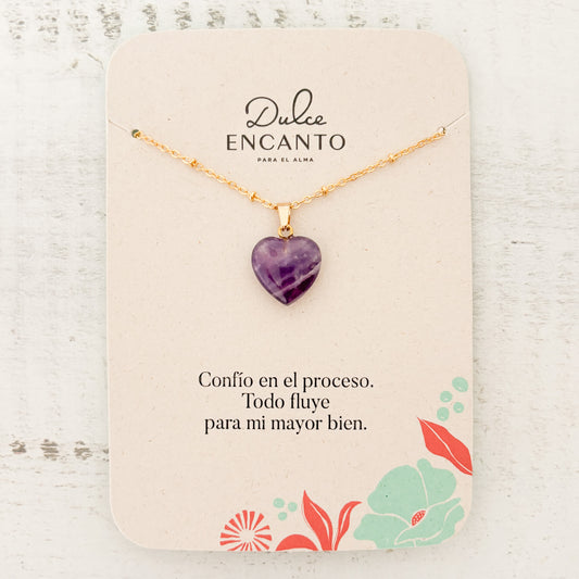 Cadena Amatista Corazón