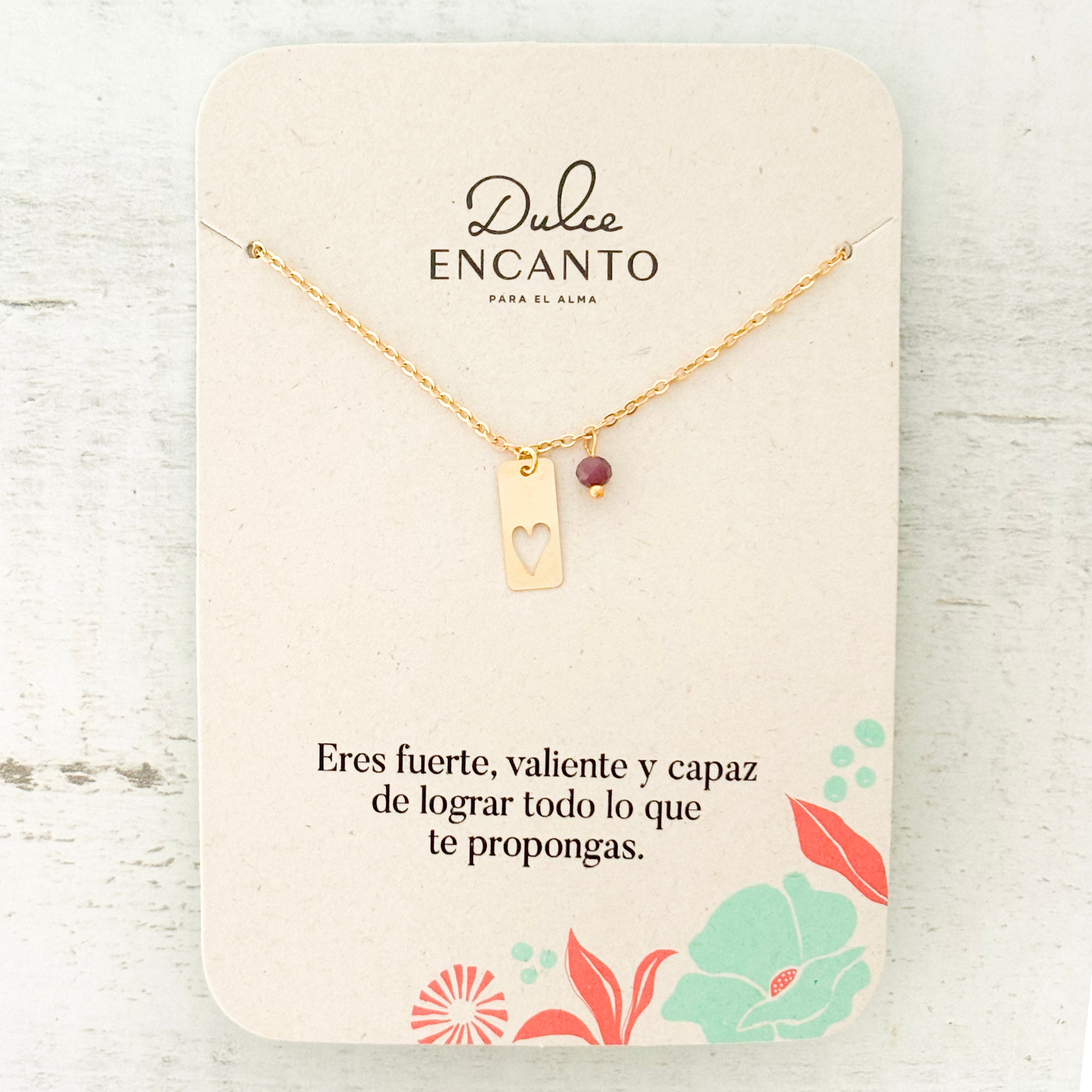 Cadena Corazón Vertical Murano Violeta