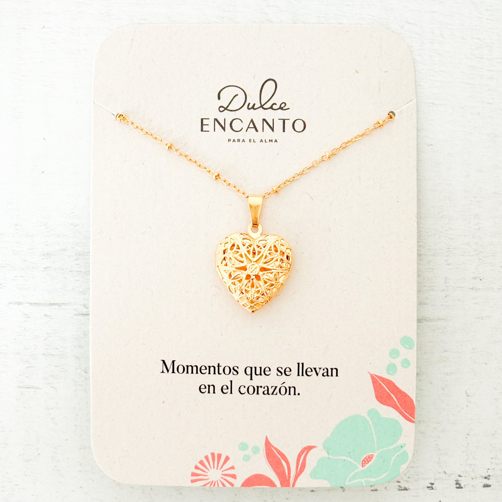 Cadena Relicario Corazón Filigrana