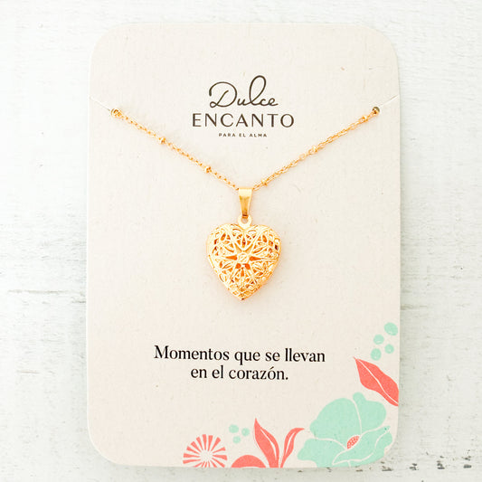 Cadena Relicario Corazón Filigrana