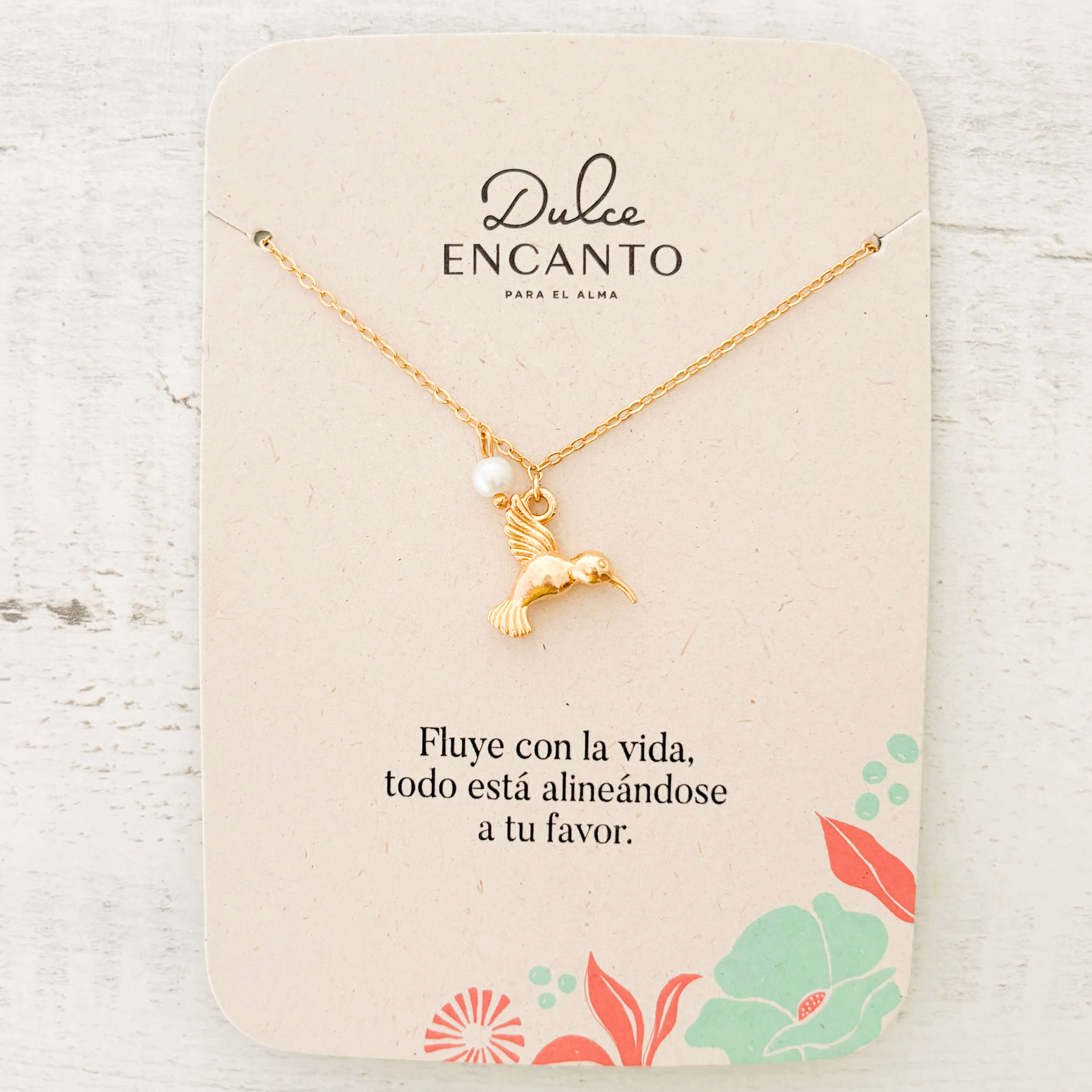 Cadena Colibrí Con Perla