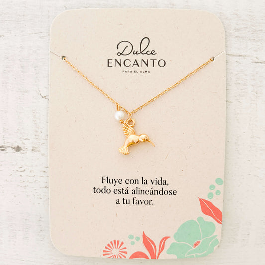 Cadena ColibrĂ Con Perla