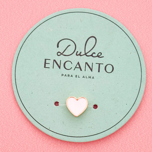 Dije Corazón Blanco Pasador