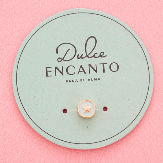 Dije Estrella Redondo Azul Pasador