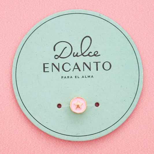 Dije Estrella Redondo Rosado Pasador