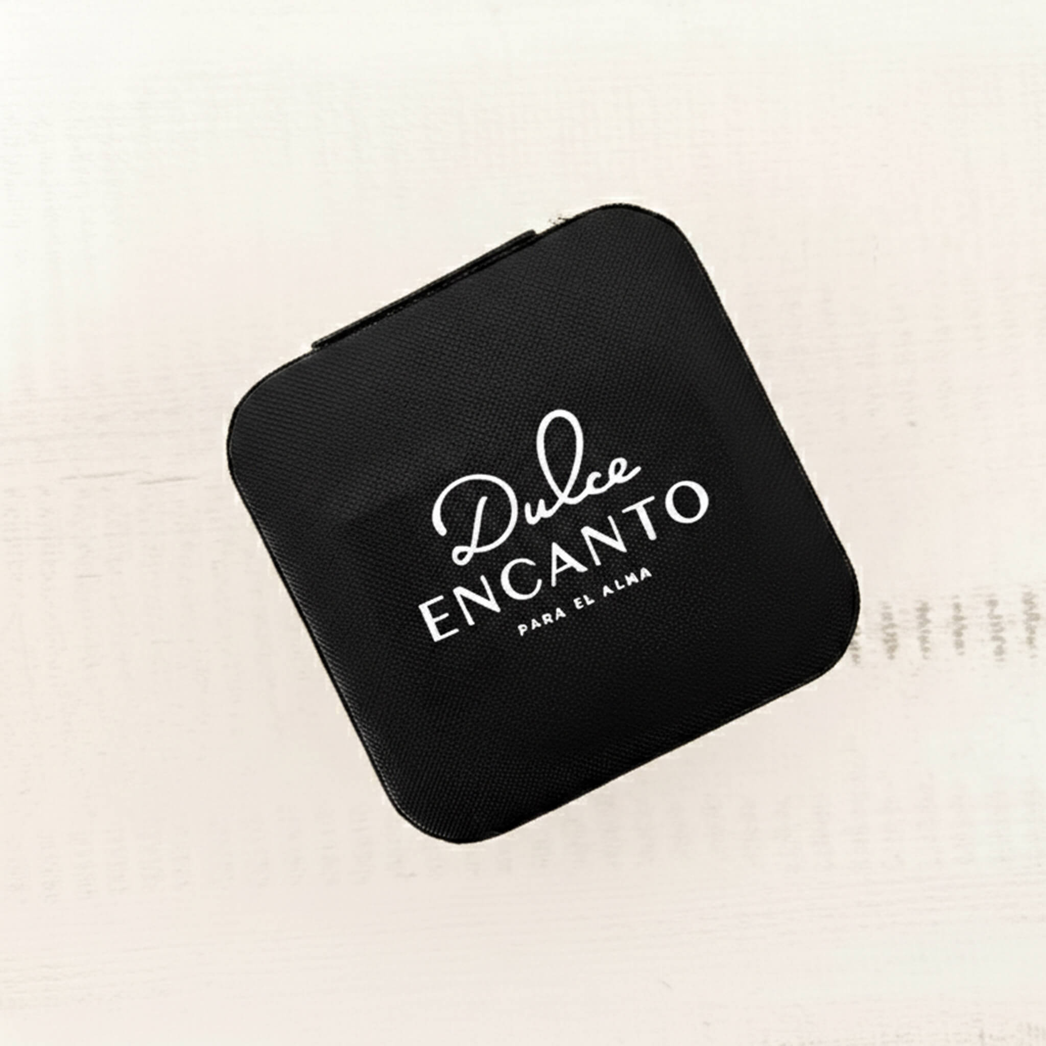 Joyero Organizador De Viaje Mini Negro Cuadrado