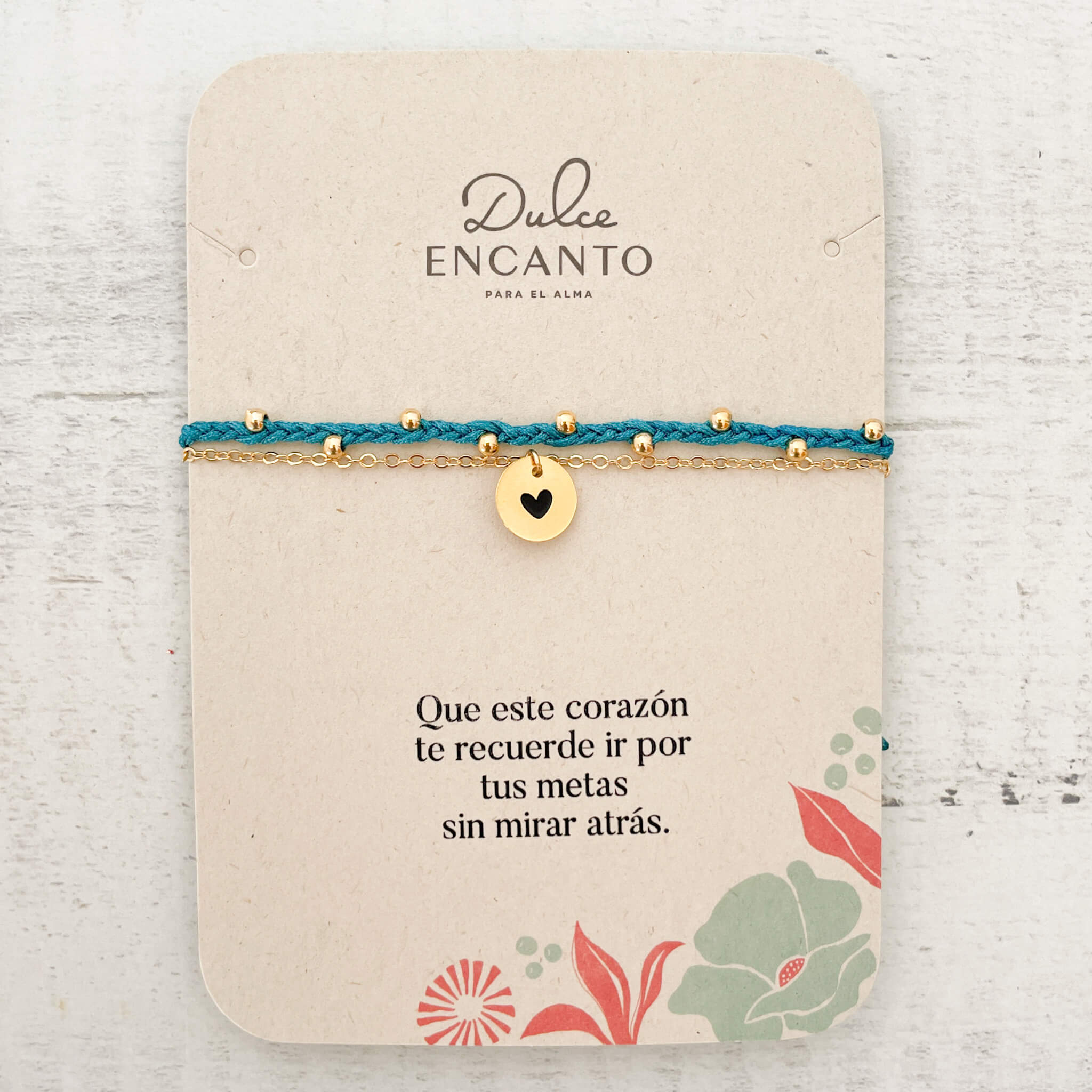 Pulsera Trenza Cadena Corazón Hilo Turquesa Con Significado