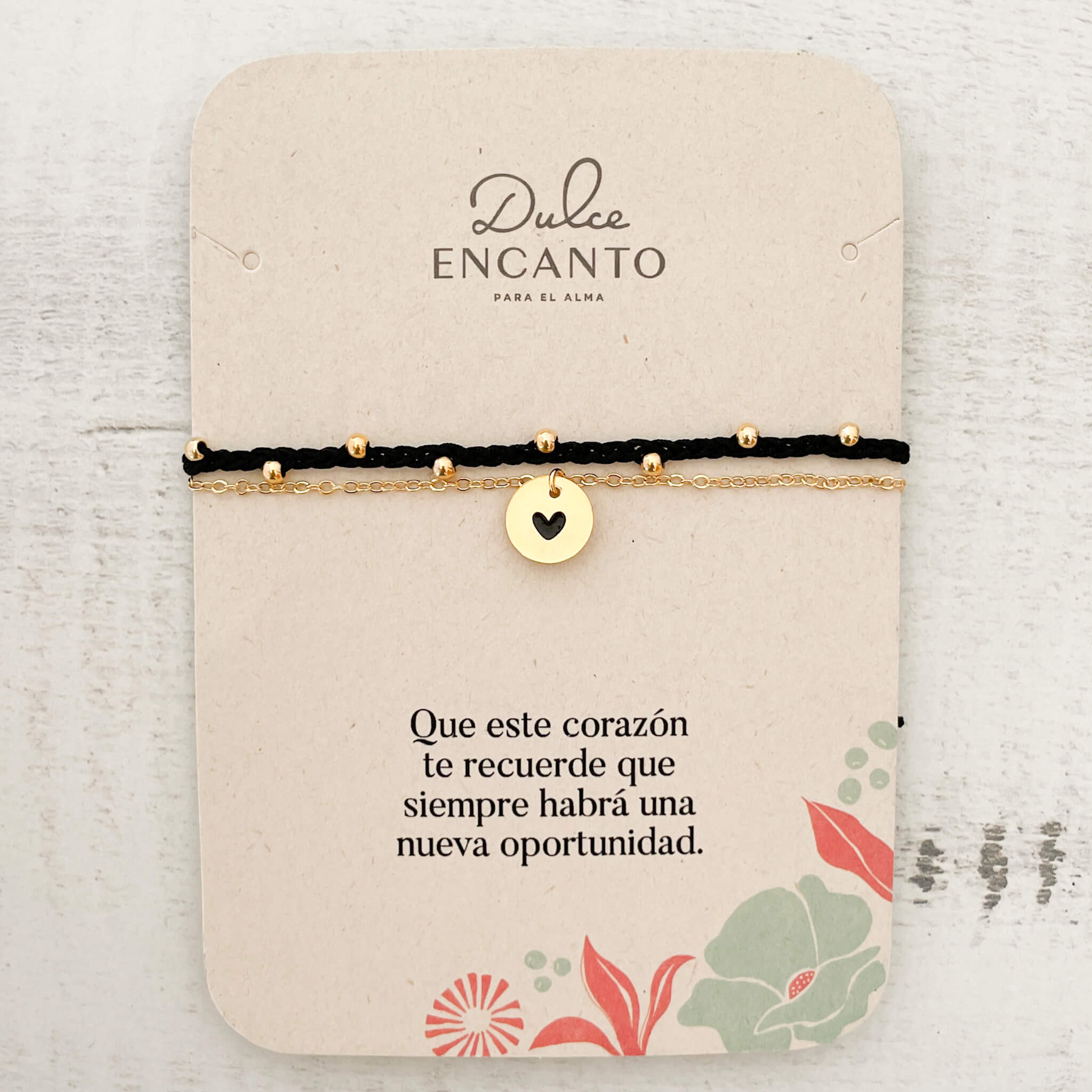 Pulsera Trenza Cadena Corazón Hilo Negro Con Significado