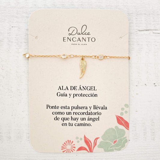 Pulsera Ála De Angel Zircón Broche Con Significado