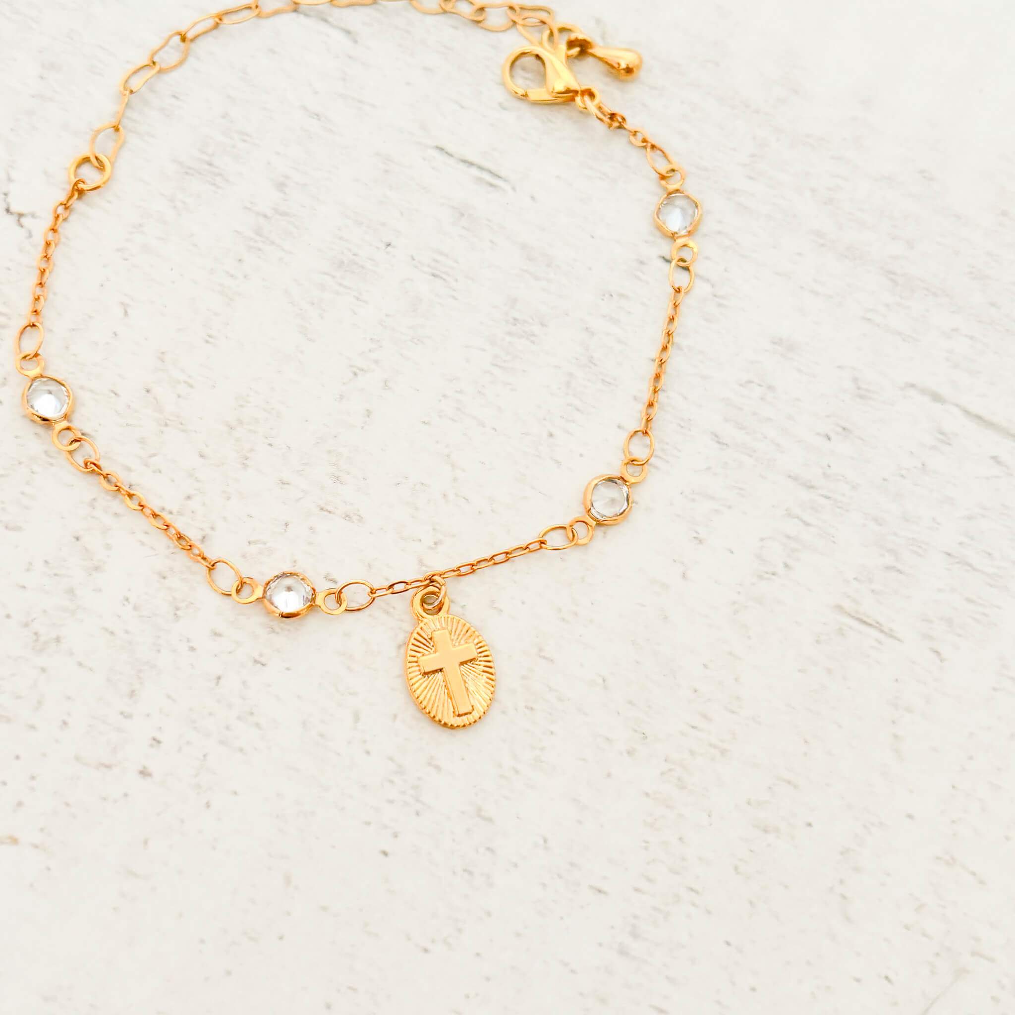 Pulsera Cruz Zircón Broche Con Significado