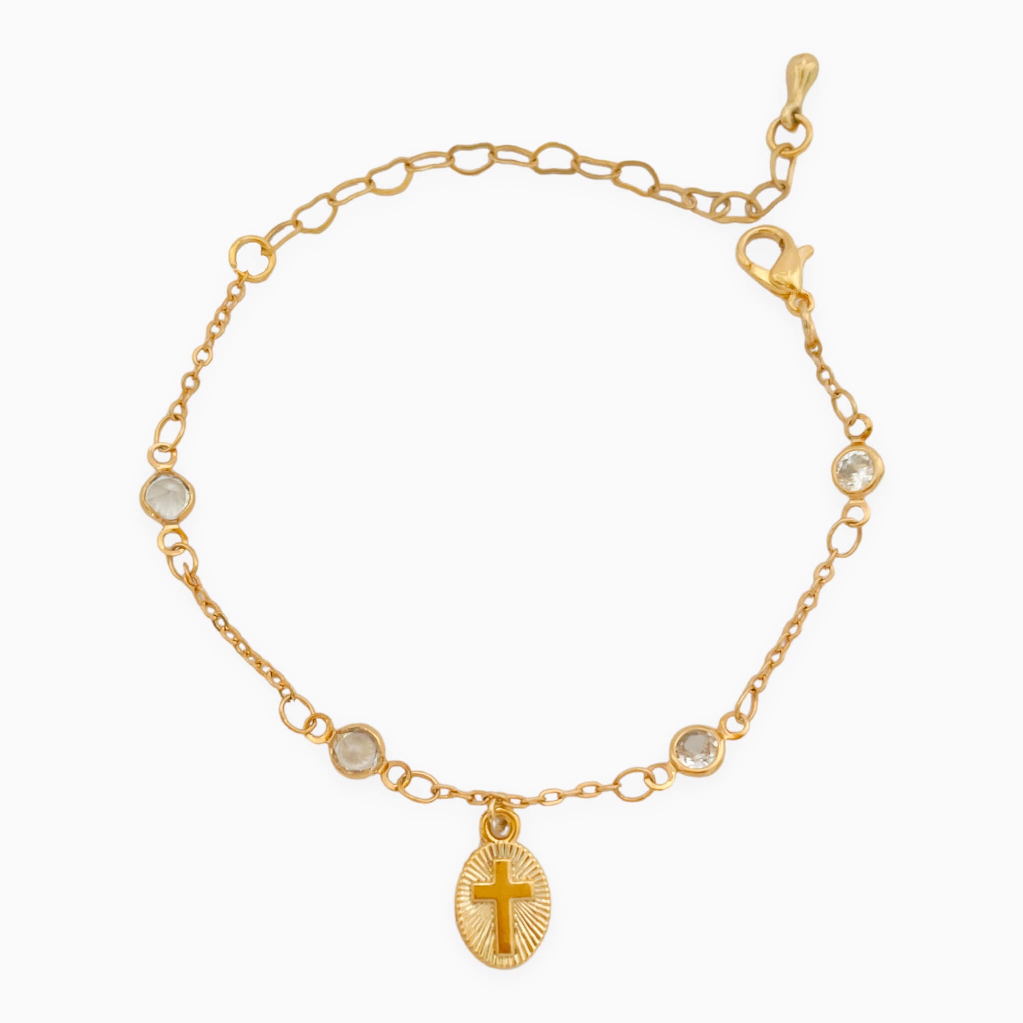 Pulsera Cruz Zircón Broche Con Significado