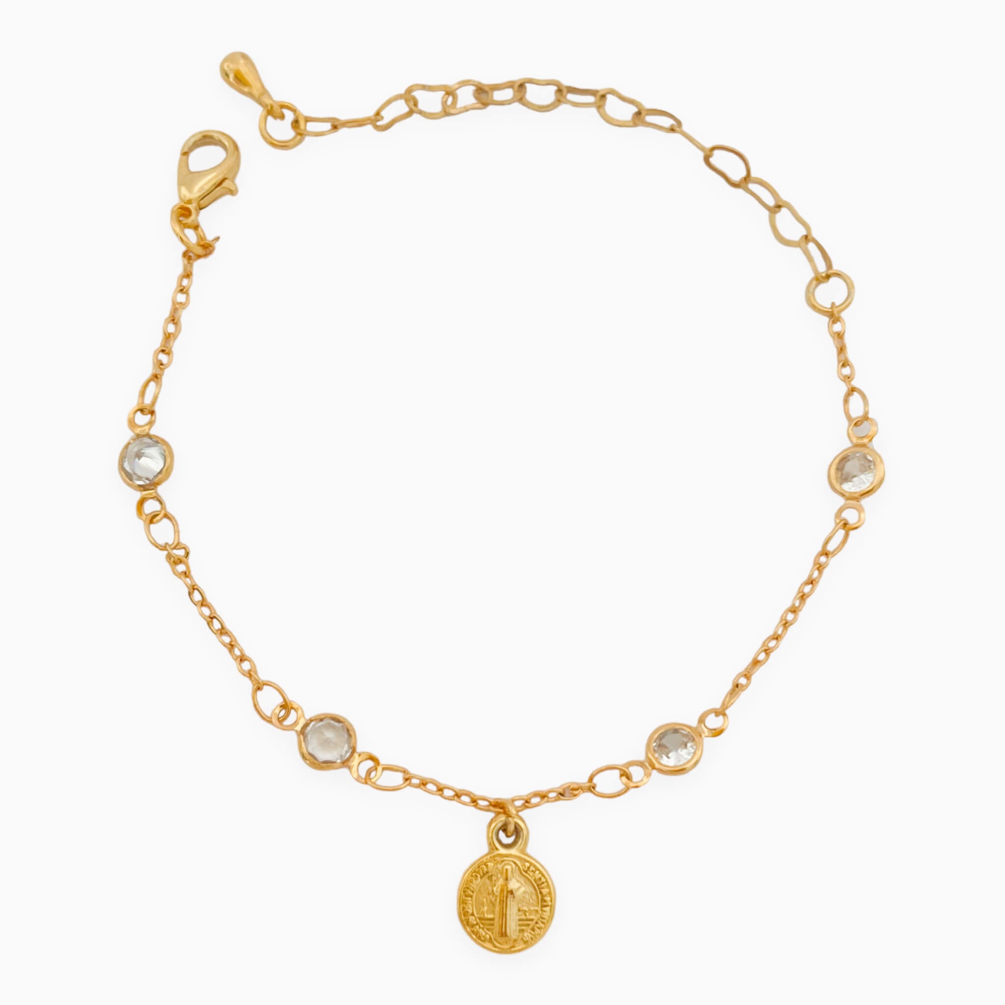 Pulsera San Benito Zircón Broche Con Significado