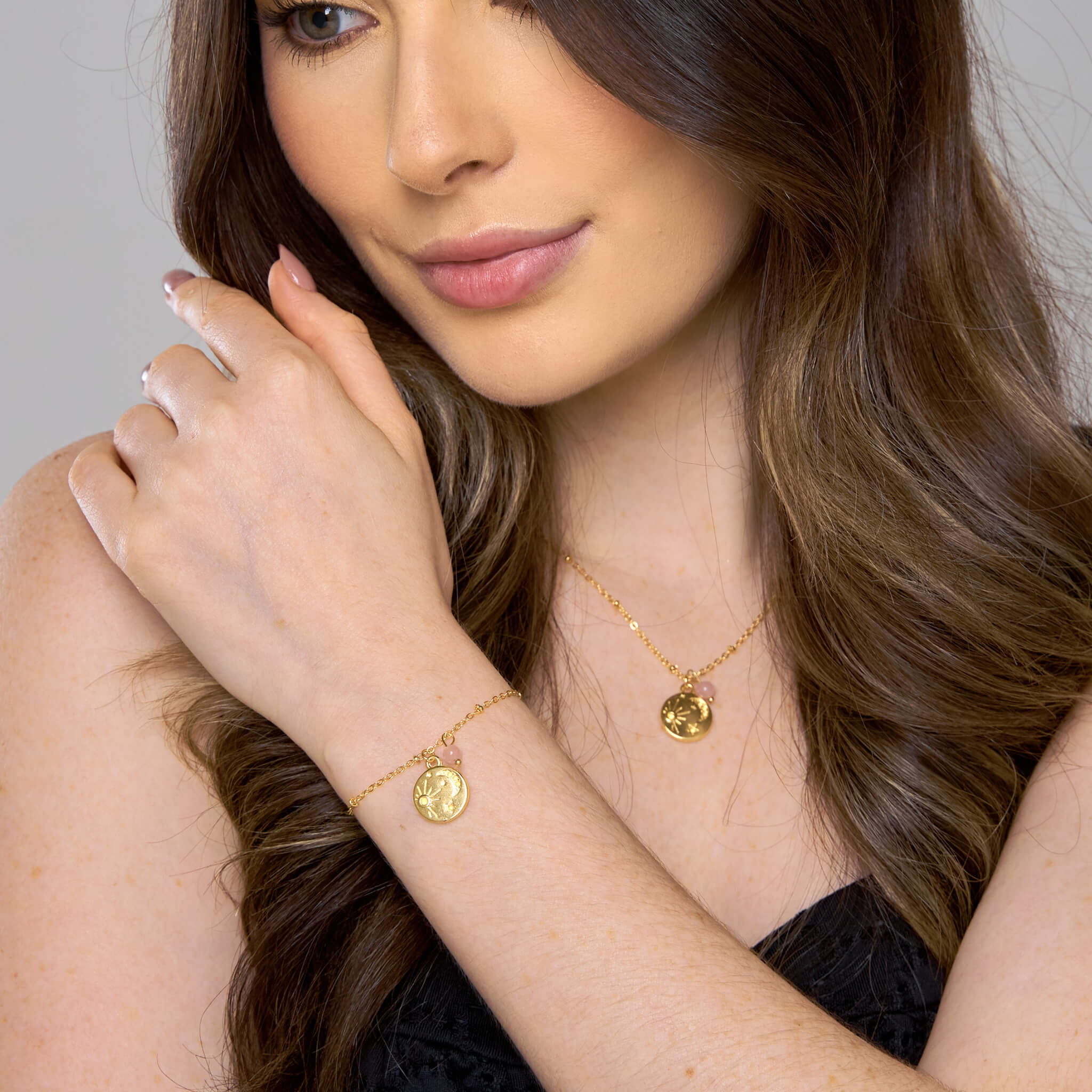 Pulsera Universo Cuarzo Rosado Broche Con Significado