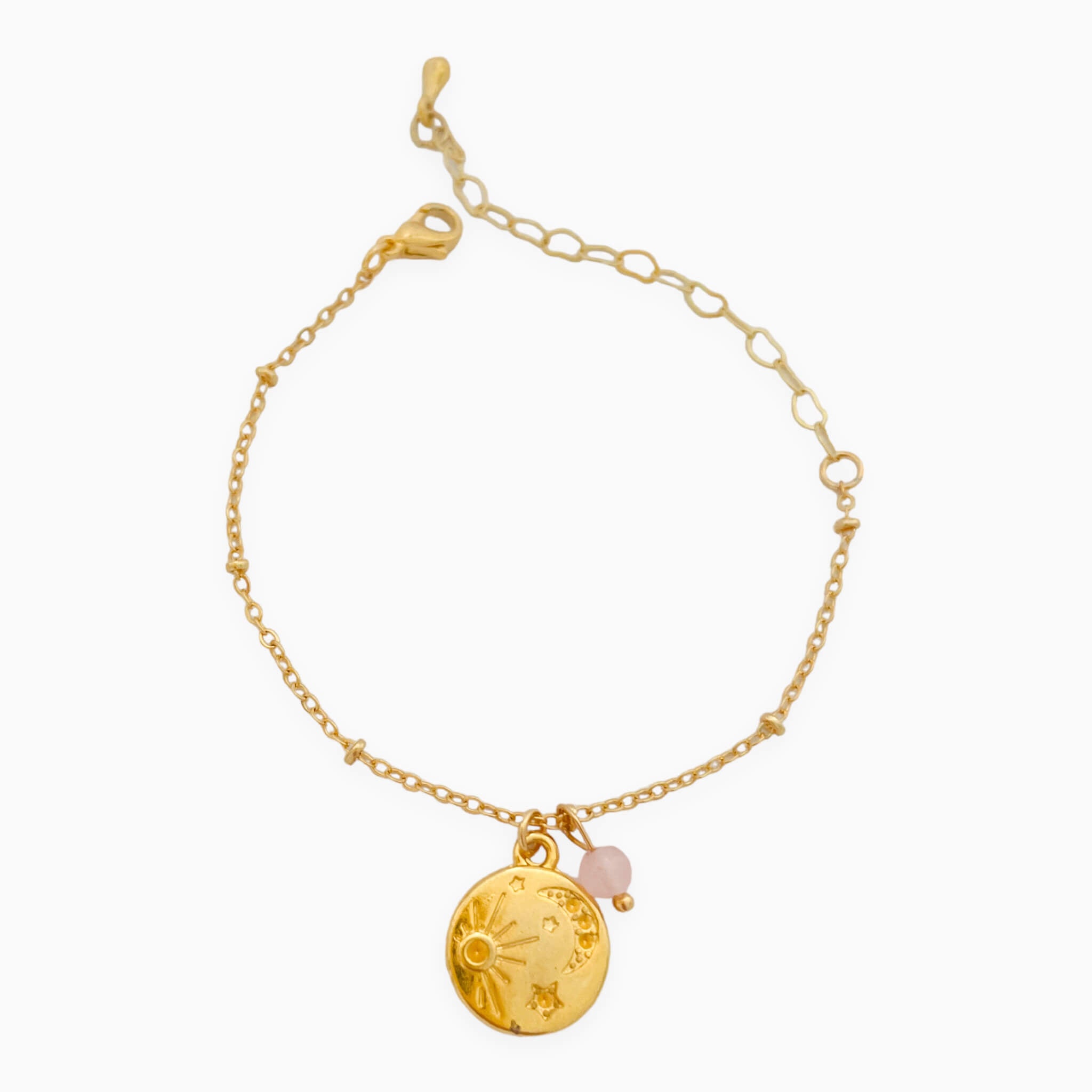 Pulsera Universo Cuarzo Rosado Broche Con Significado