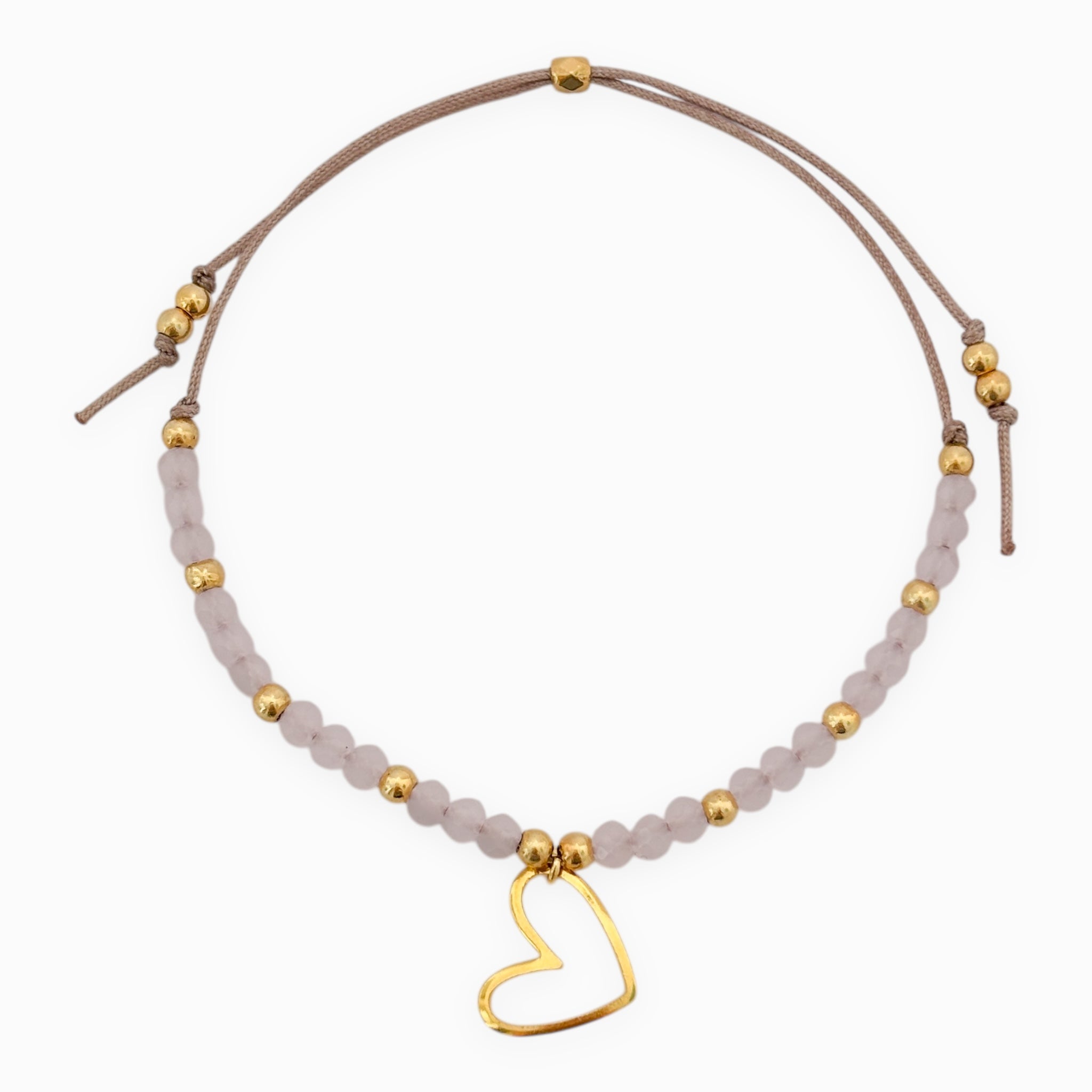 Pulsera Corazón Murano Rosados Ajustable Con Significado