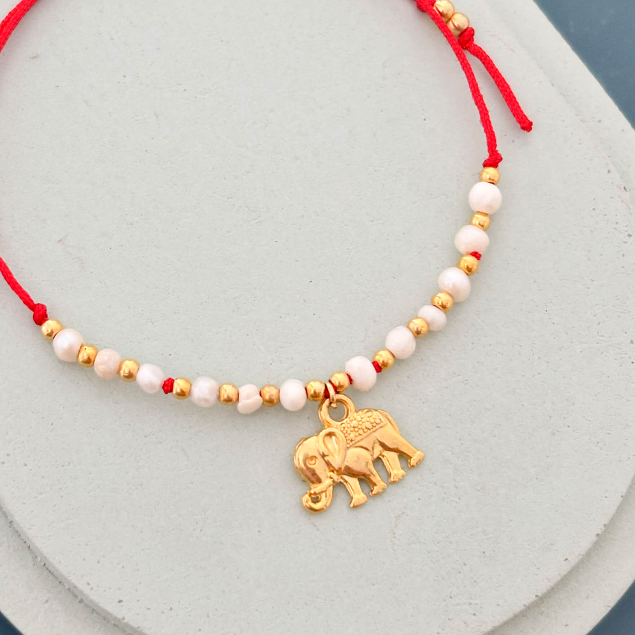 Pulsera Elefante Perlas De Agua Dulce Ajustable Con Significado