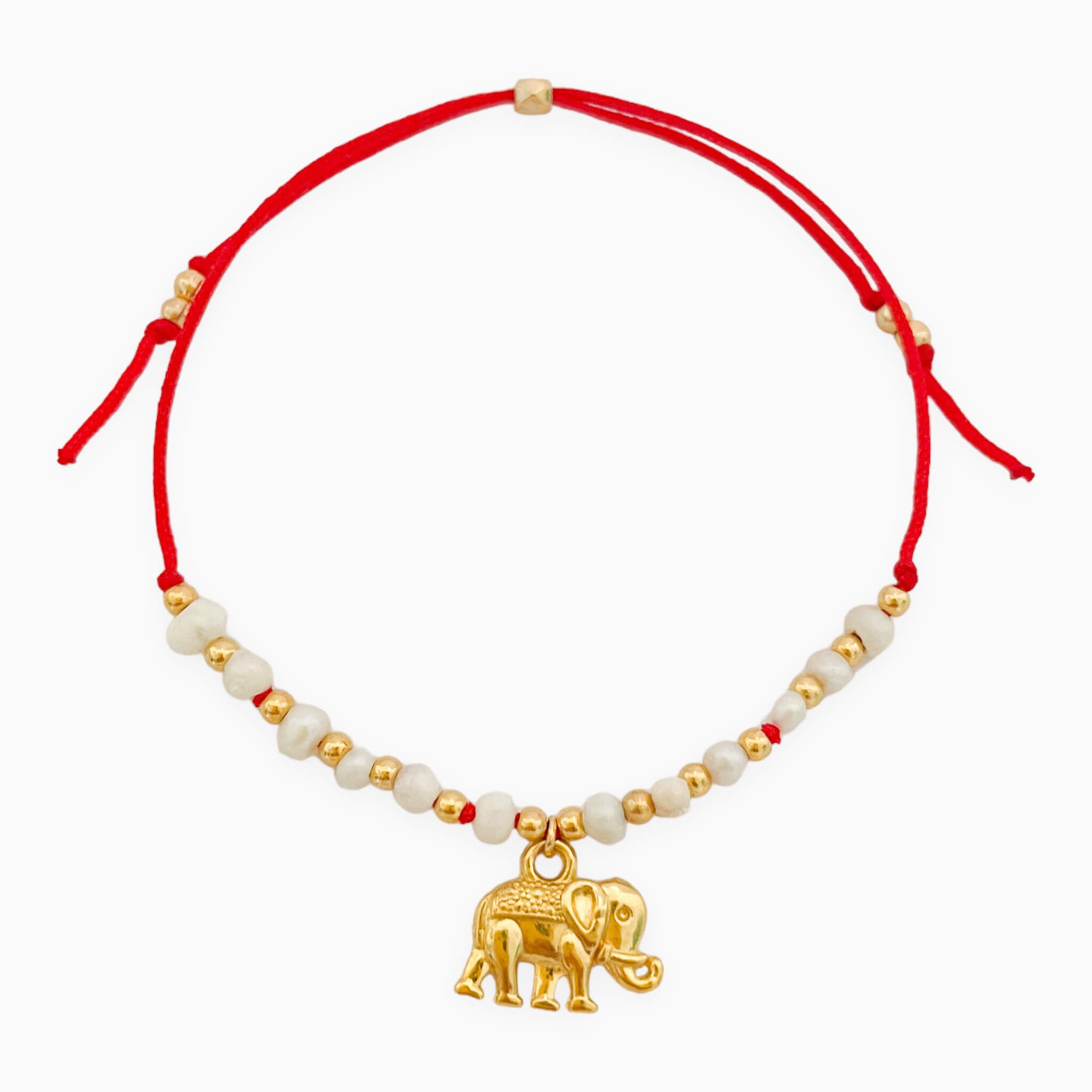 Pulsera Elefante Perlas De Agua Dulce Ajustable Con Significado