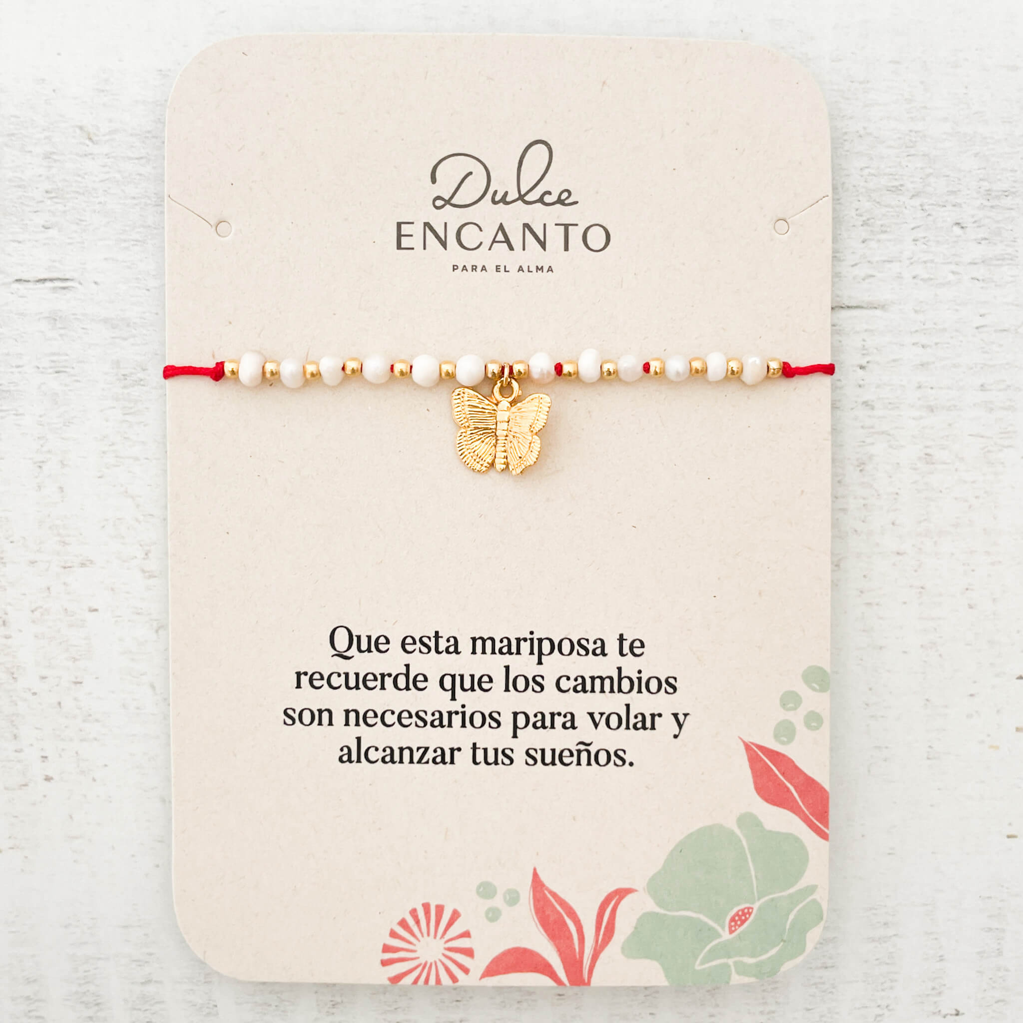 Pulsera Mariposa De Agua Dulce Ajustable Con Significado