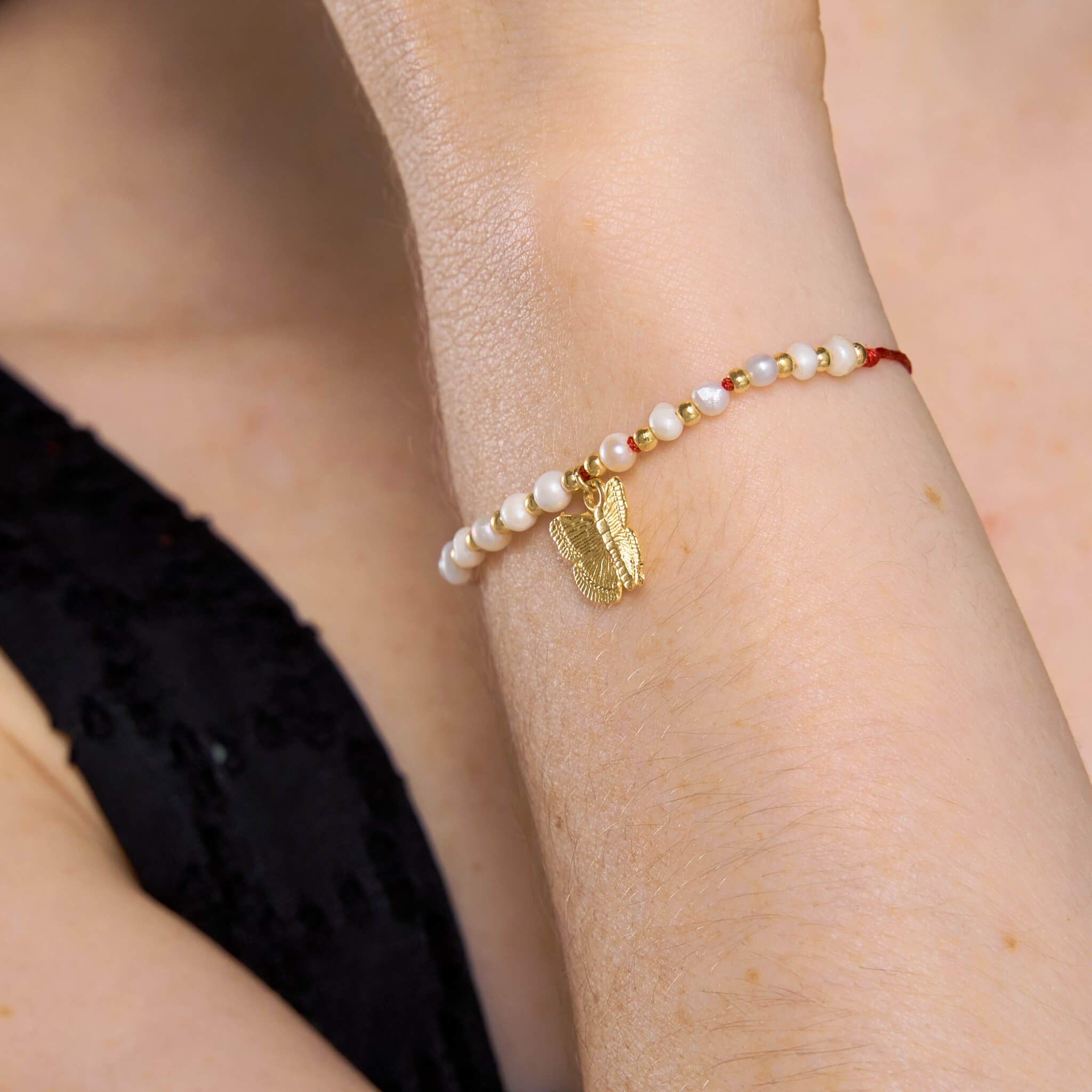 Pulsera Mariposa De Agua Dulce Ajustable Con Significado