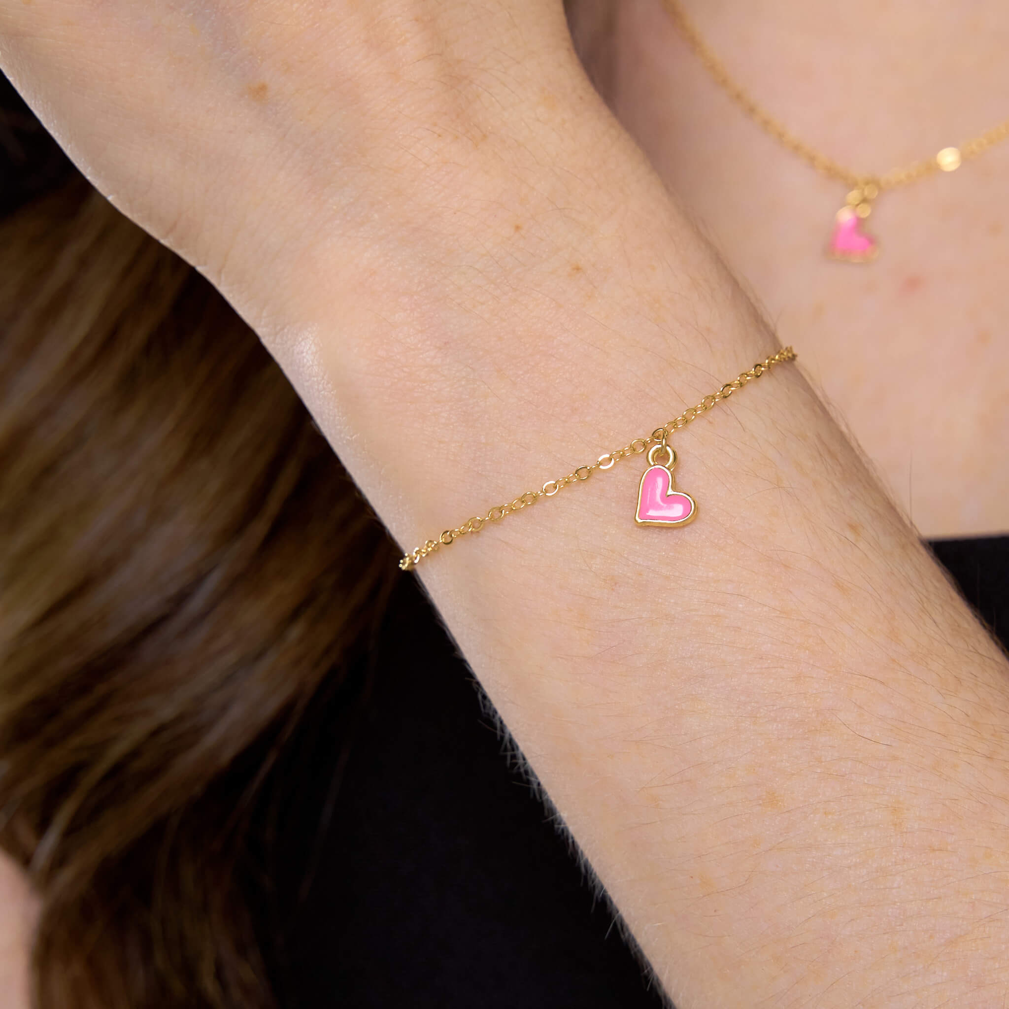 Pulsera Corazón Rosado Broche Con Significado