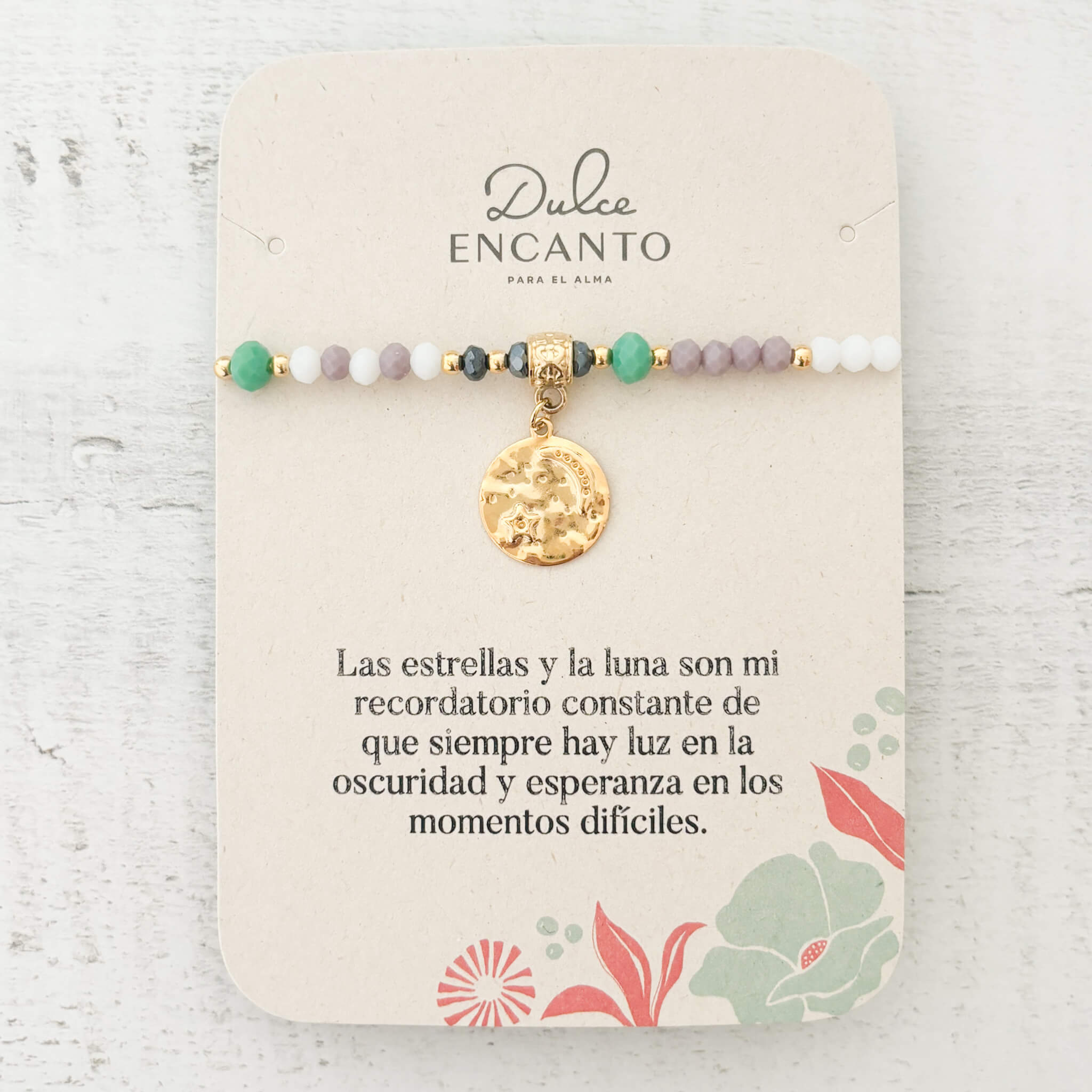 Pulsera Estrella y Luna Muranos Violetas Con Significado