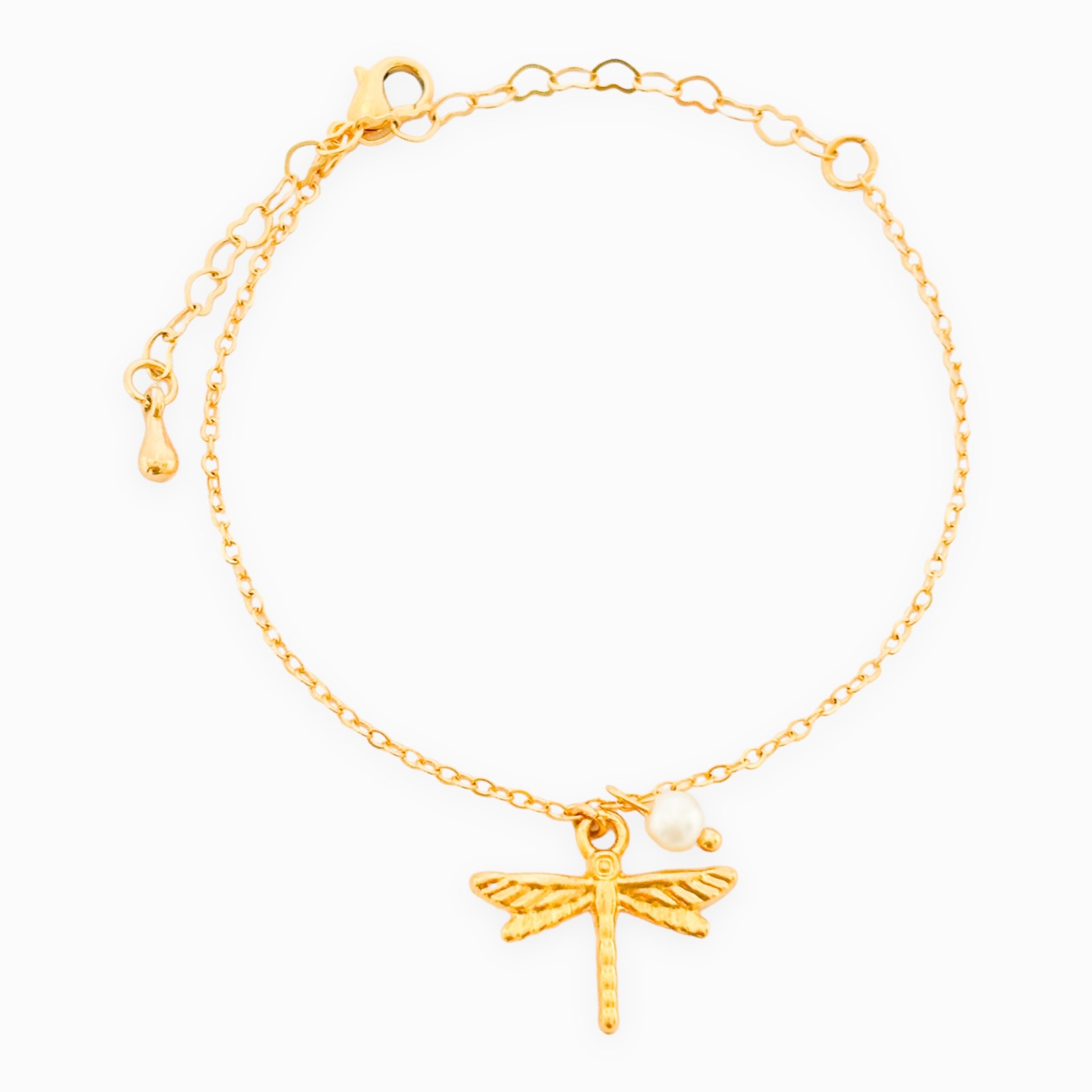 Pulsera Libélula Perla Broche Con Significado