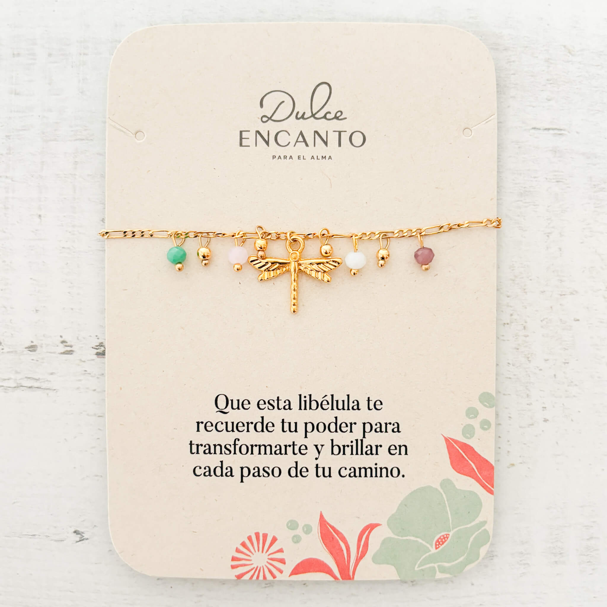 Pulsera Libélula Muranos Balines Broche Con Significado