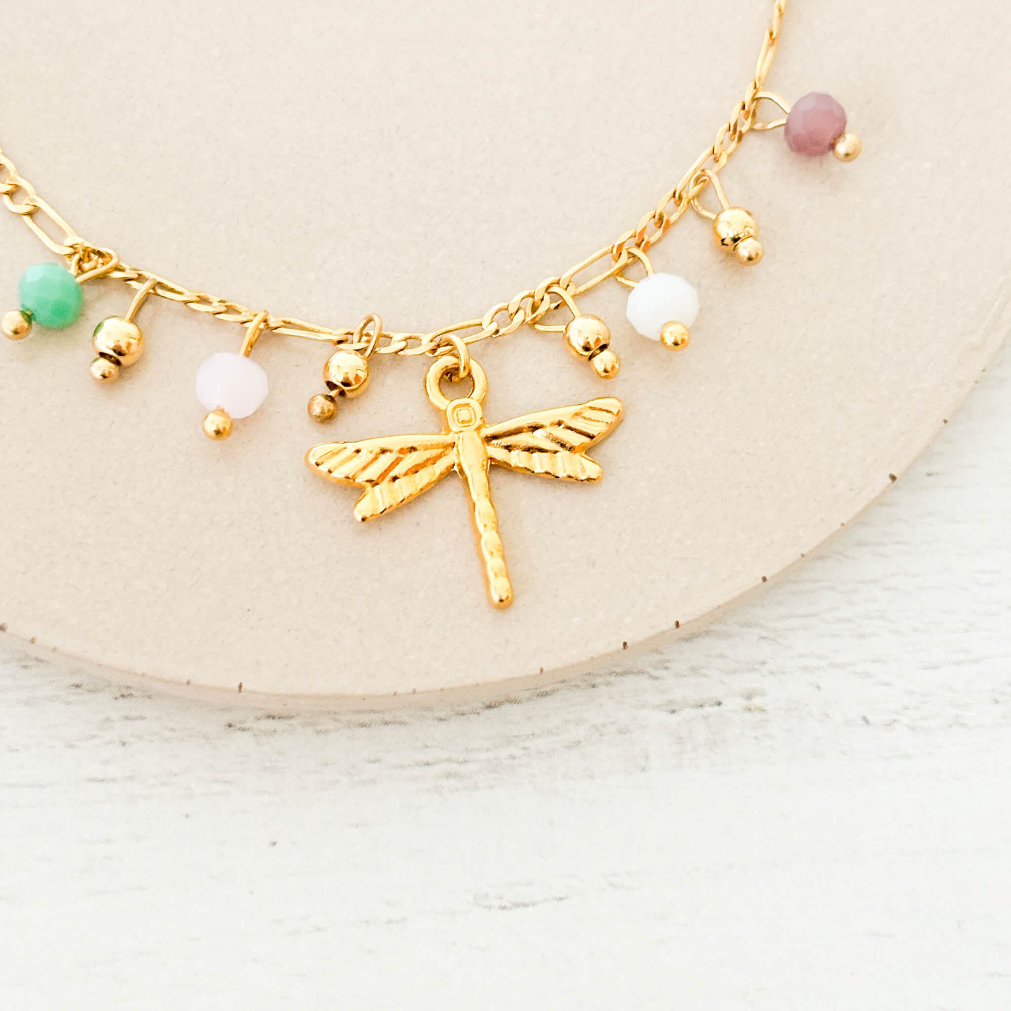 Pulsera Libélula Muranos Balines Broche Con Significado