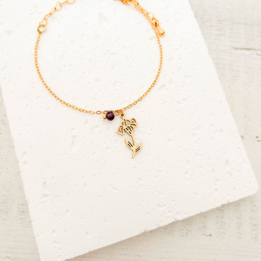 Pulsera Febrero Flor Lirio de Nacimiento