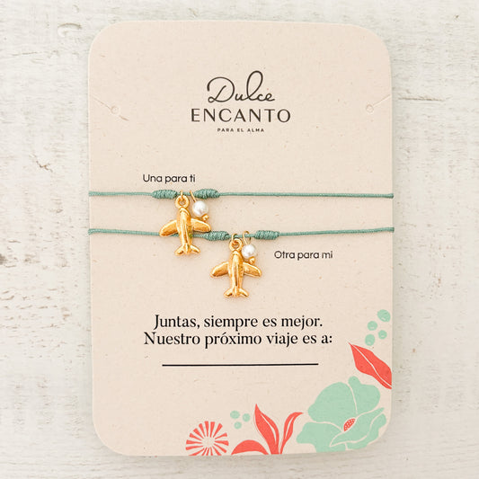 Pulseras Hilo Avión Set De 2 Amigas Para Compartir