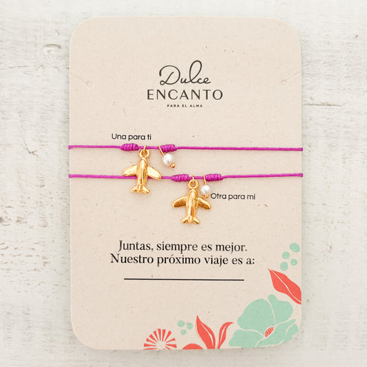 Pulseras Hilo Avión Set De 2 Amigas Para Compartir